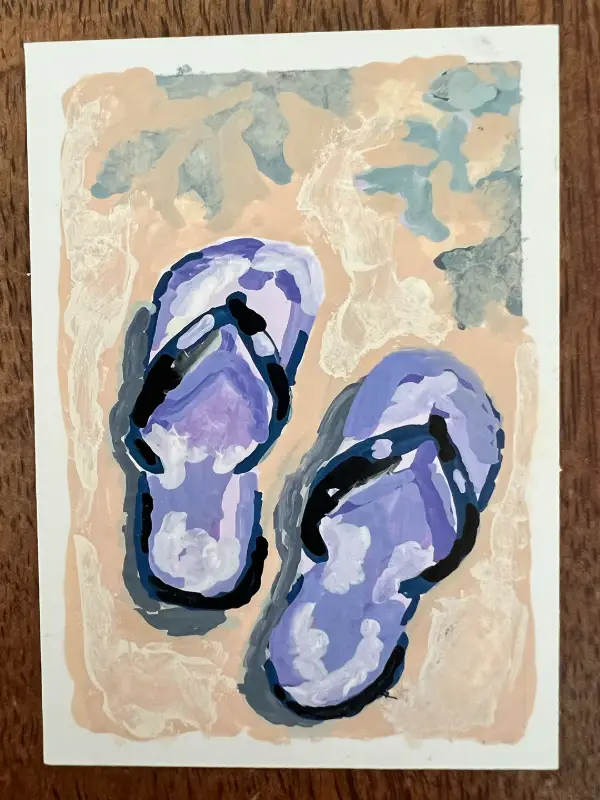 Flip-flops aceo art card