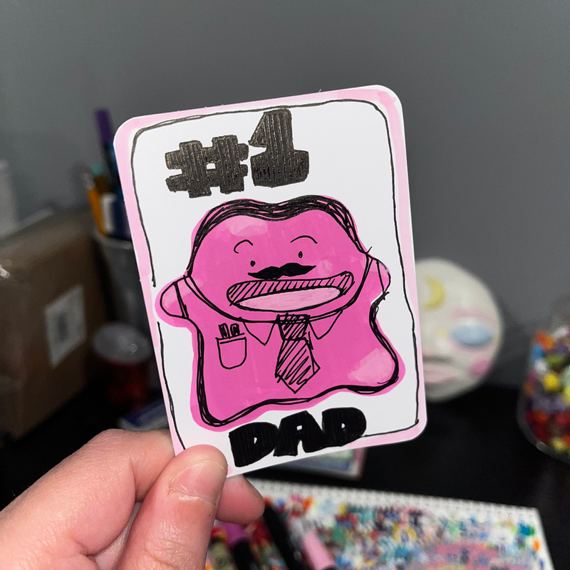 original aceo pokemon fan art ditto #1 dad father’s day aceo art card