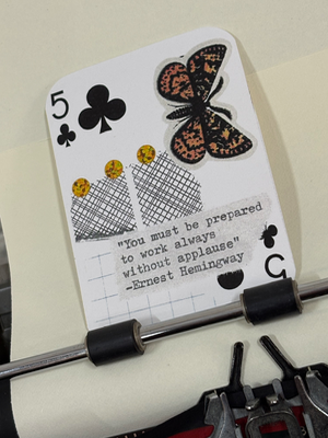 Butterfly Ernest Hemingway quote micro collage print by Mazerzine monarch aceo art card thumbnail 2