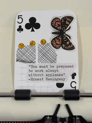 Butterfly Ernest Hemingway quote micro collage print by Mazerzine monarch aceo art card thumbnail 1