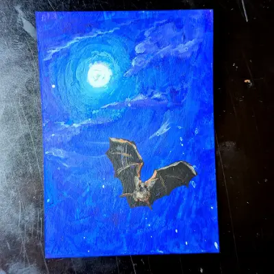 Midnight Flyer aceo art card thumbnail 2