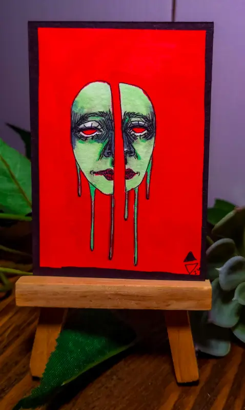 Migraine | Seeing Red Collection aceo art card