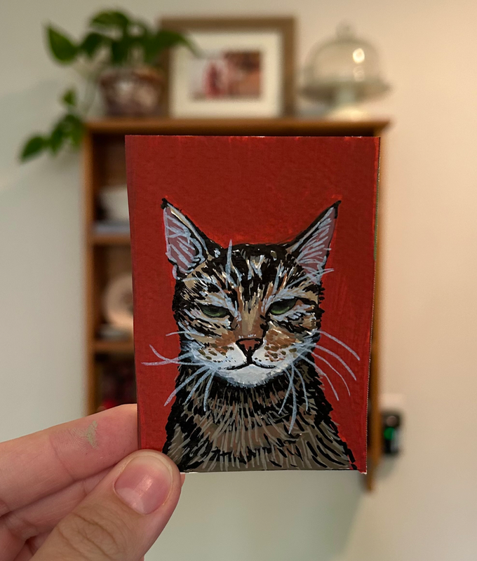 The Red Rascal aceo art card