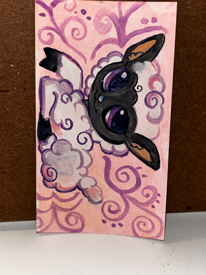 LPS Sheep Swirls aceo art card thumbnail 2