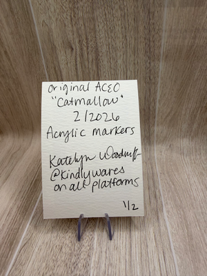 Catmallow aceo art card thumbnail 2