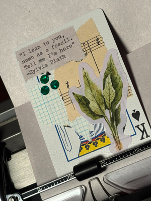Quote Card #240 by Mazerzine plant Sylvia Plath aceo art card thumbnail 2