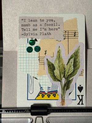 Quote Card #240 by Mazerzine plant Sylvia Plath aceo art card thumbnail 1