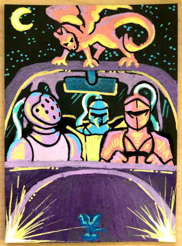 Midnight Drive aceo art card