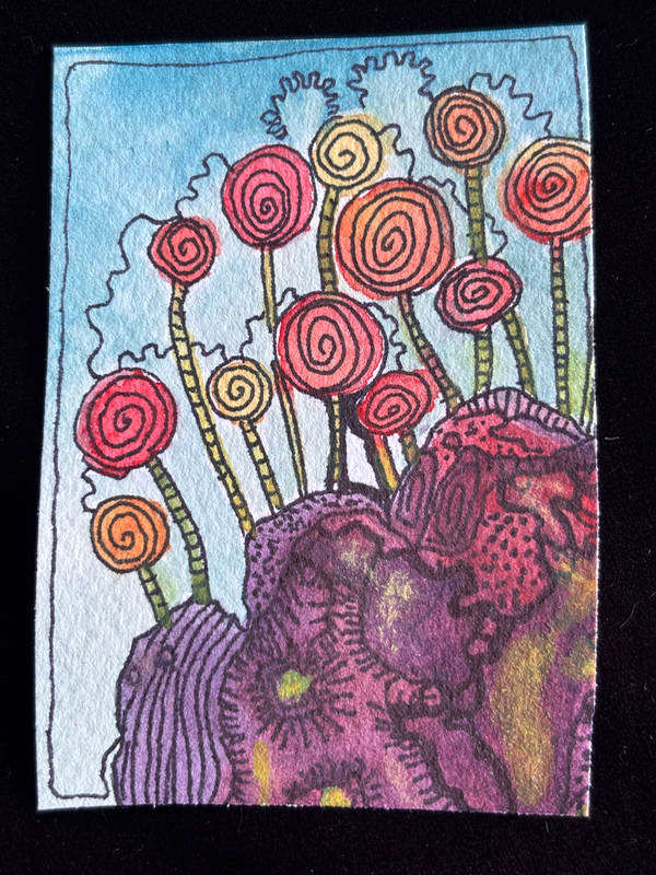 Candy Caps aceo art card