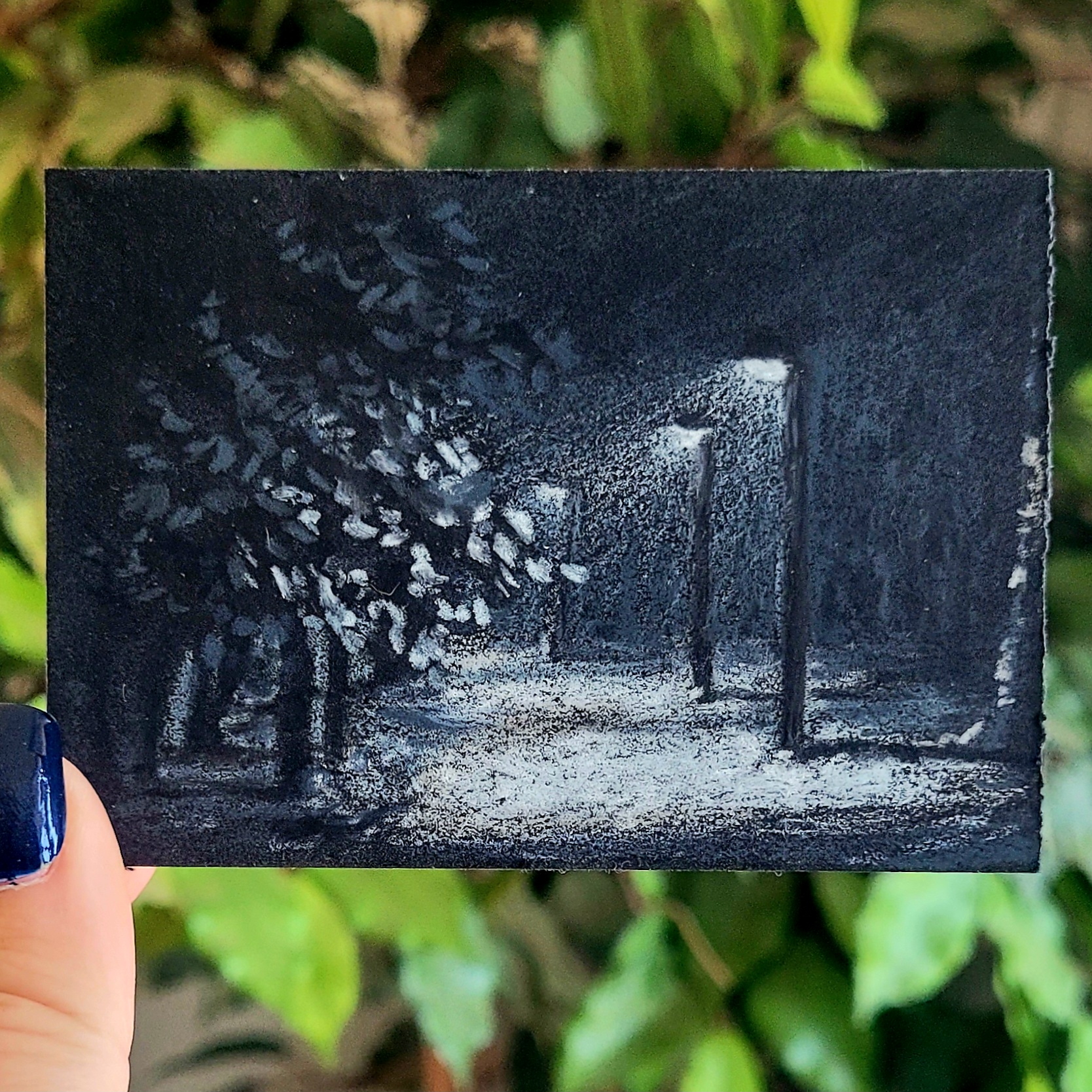 Nightwalk - Winter aceo art card