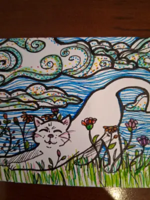 Cat Days aceo art card thumbnail 4
