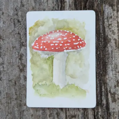 Amanita Muscaria aceo art card thumbnail 2