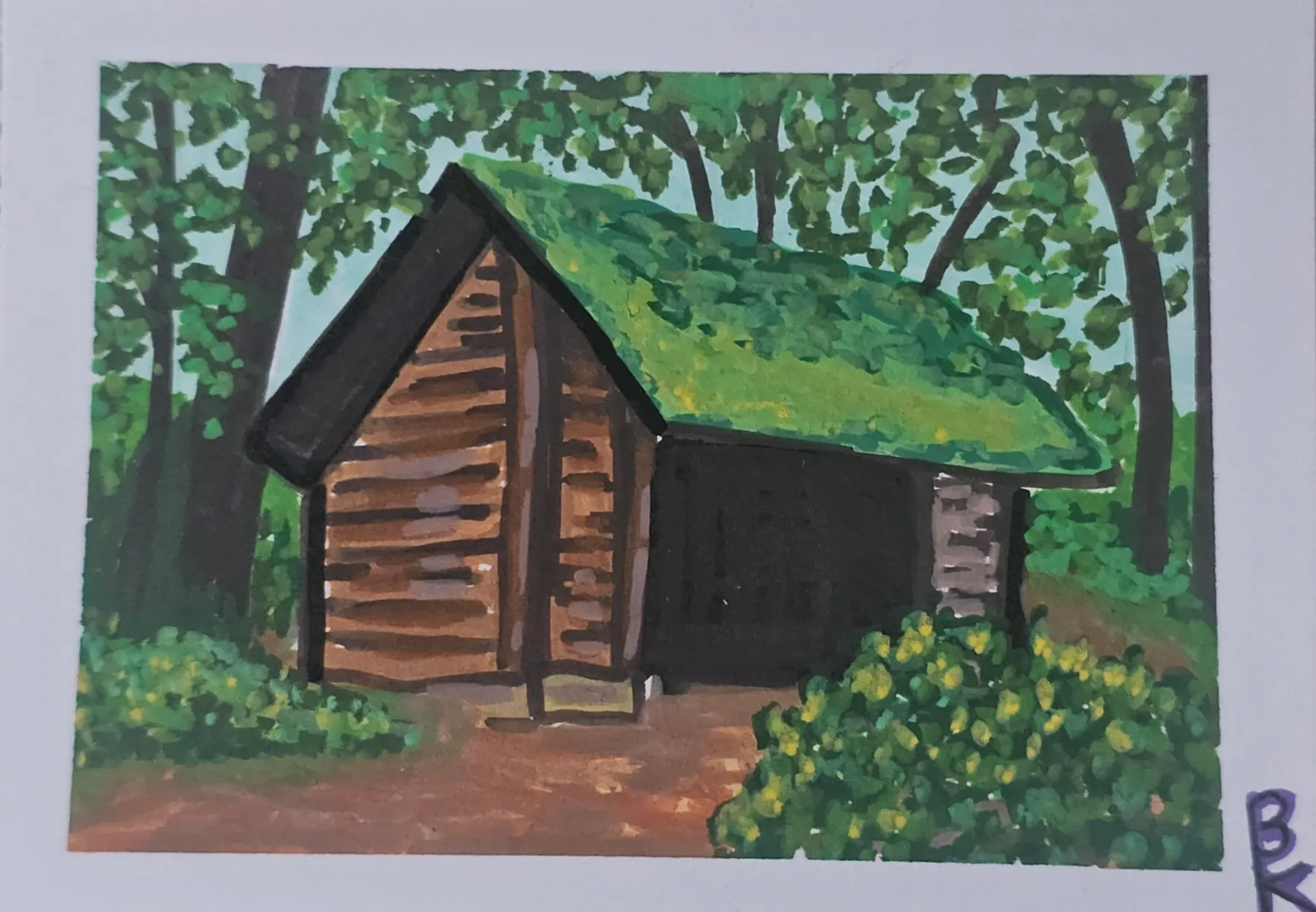 Cabin At Watkins Glen aceo art card