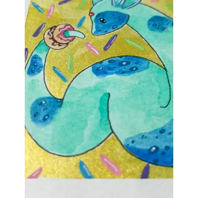 Shimmer and Sprinkles 🍩 aceo art card thumbnail 3