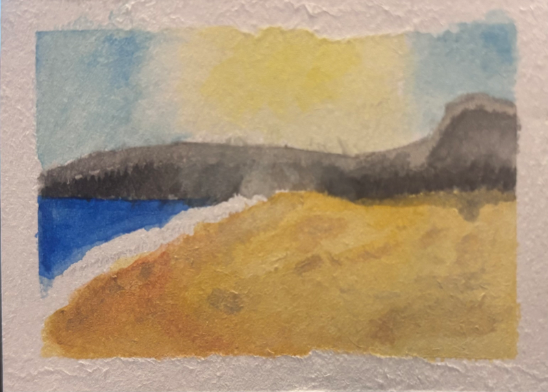 Sand Beach Pano, Acadia National Park Collection aceo art card
