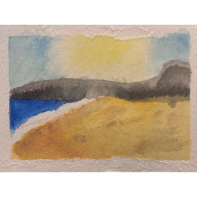 Sand Beach Pano, Acadia National Park Collection aceo art card thumbnail 1