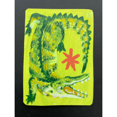 “See you later alligator” - wildlife portrait by Norah Mae aceo art card thumbnail 3