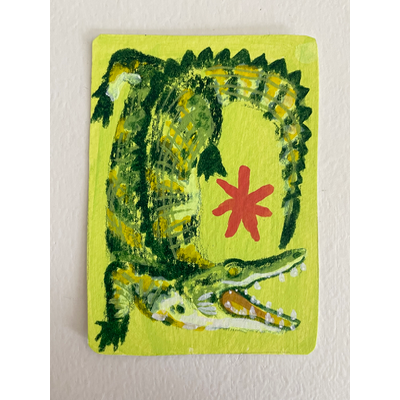“See you later alligator” - wildlife portrait by Norah Mae aceo art card thumbnail 1