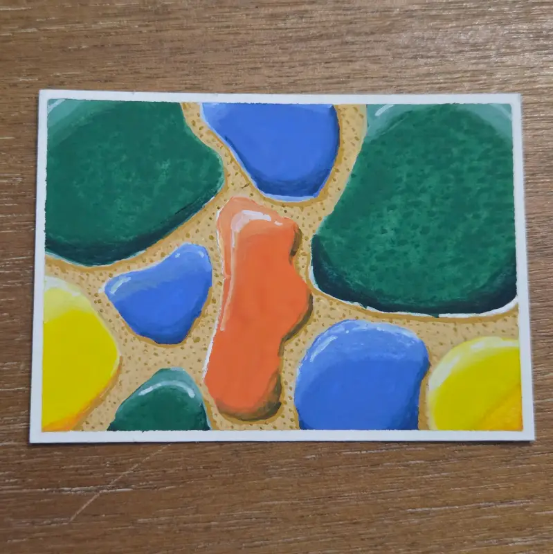 Colored Stones aceo art card