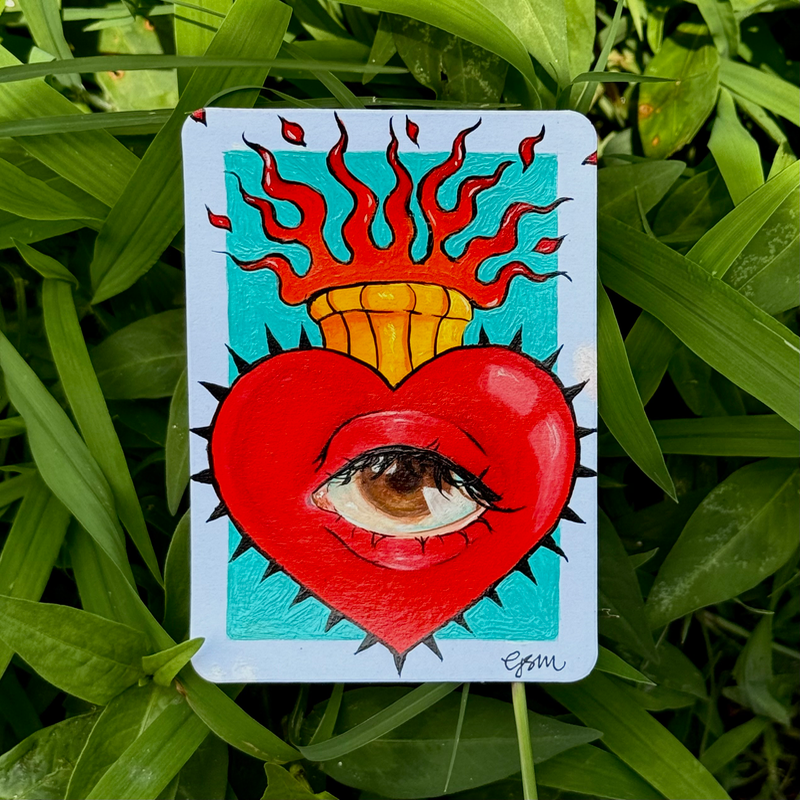 Sacred Heart “Eternal Flame” aceo art card