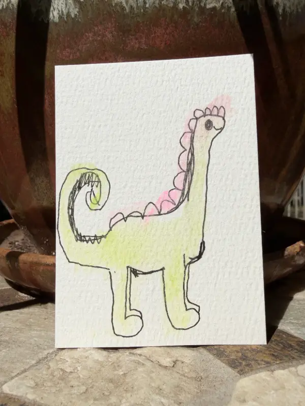 Bubblegum Brachiosaurus | Dino Collection aceo art card