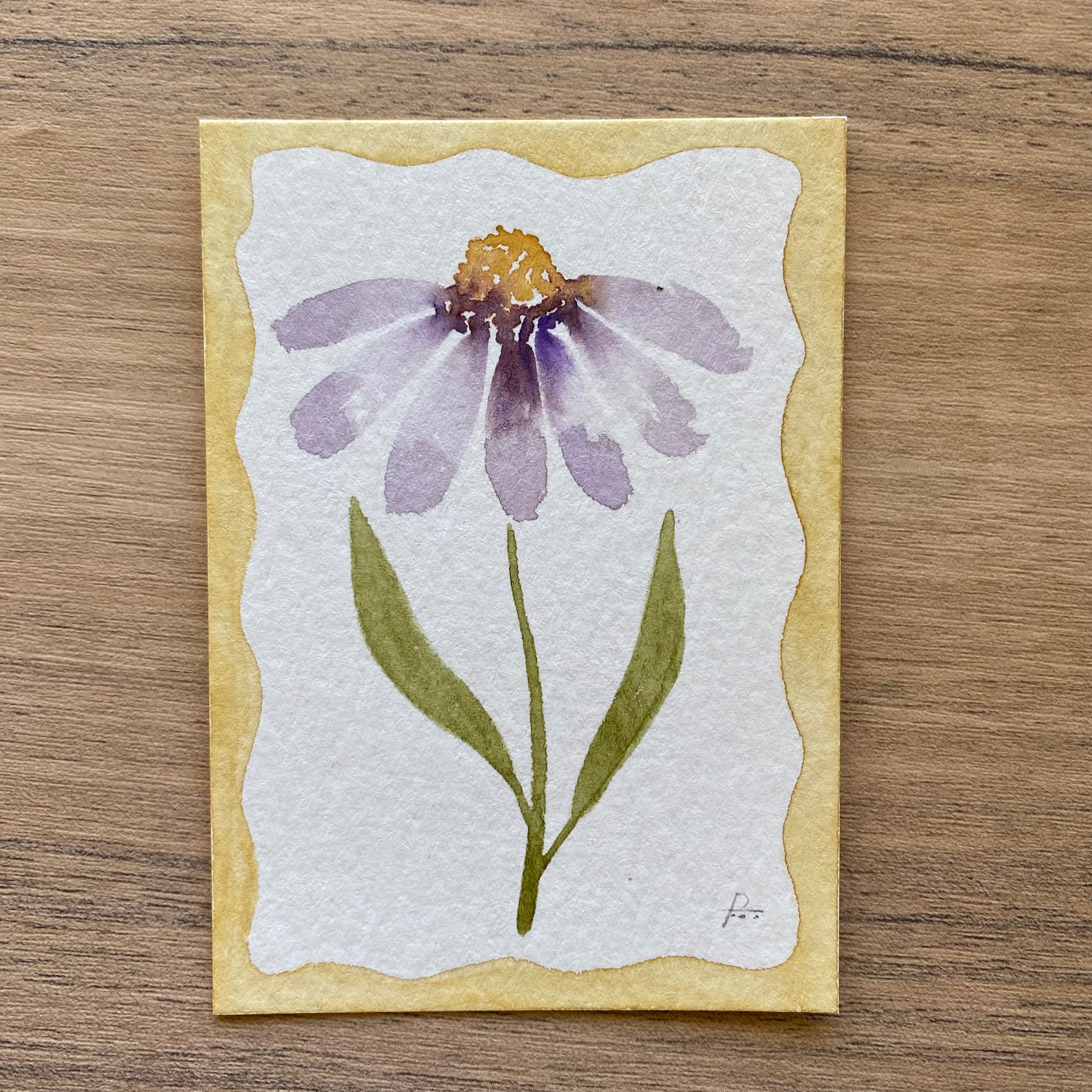 Purple Coneflower aceo art card