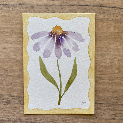 Purple Coneflower aceo art card thumbnail 1