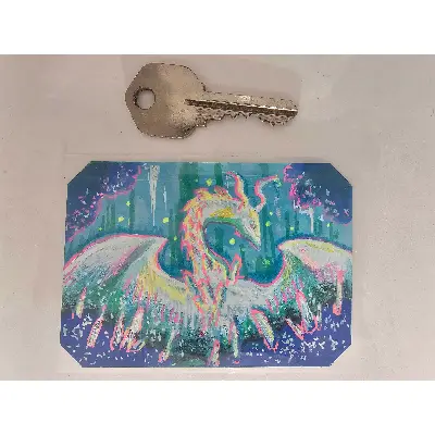 White Crystal Dragon aceo art card thumbnail 2