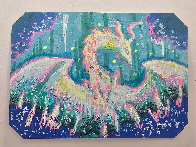 White Crystal Dragon aceo art card