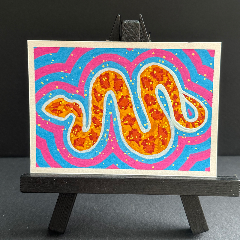 series i: ‘wild west color-blast’ || card iii: diamondback aceo art card