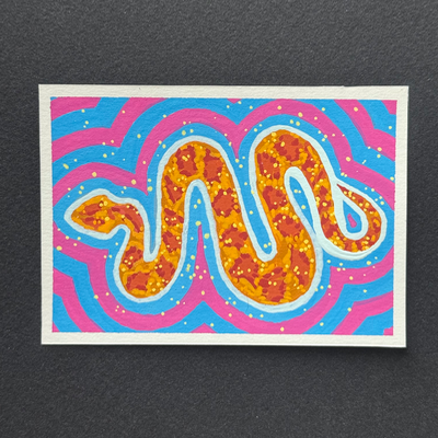 series i: ‘wild west color-blast’ || card iii: diamondback aceo art card thumbnail 2