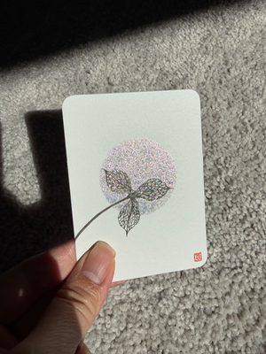 Hydrangeas skeleton | flower floral botanical ink watercolor illustration aceo art card thumbnail 2