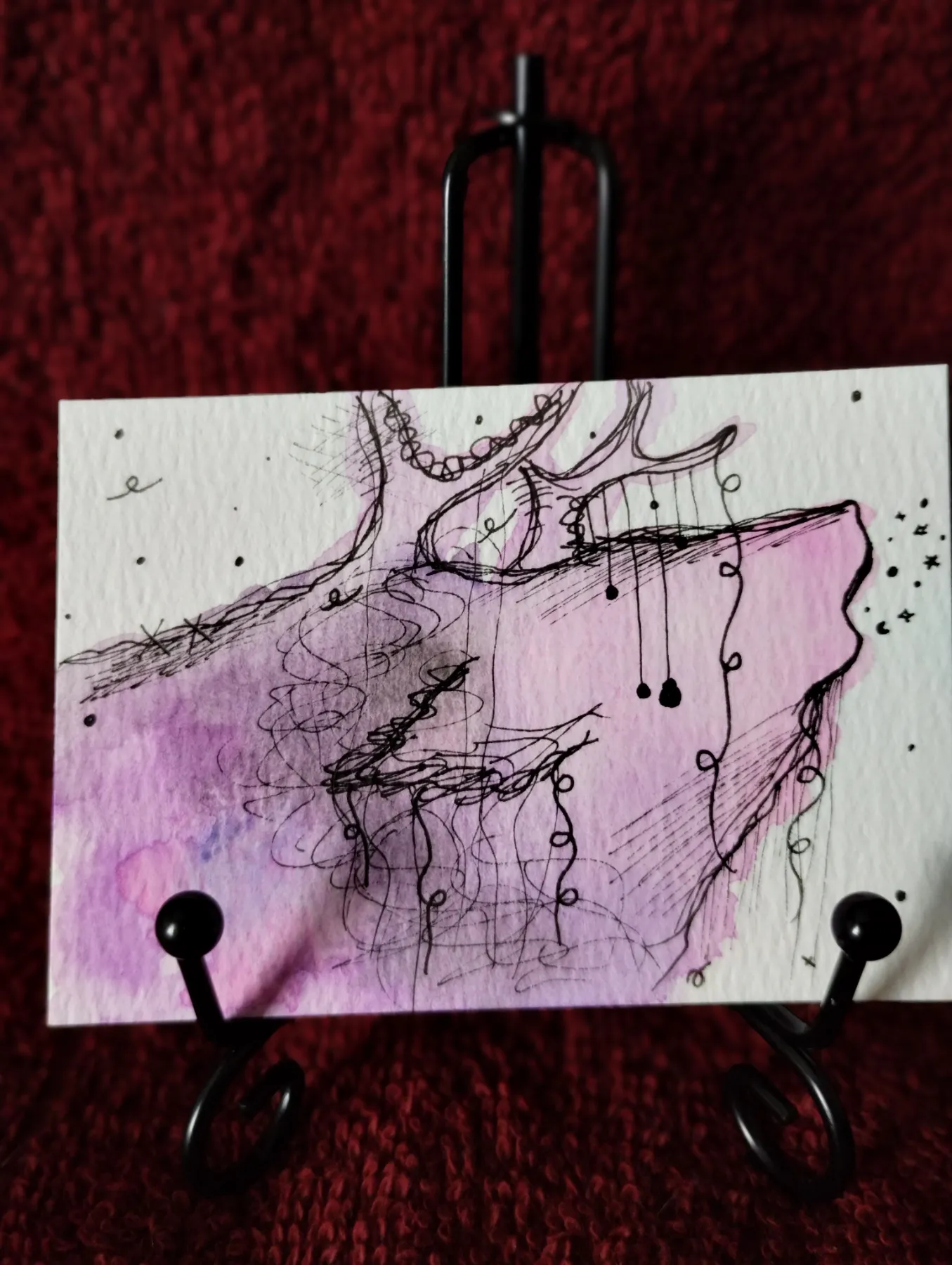 Abstract Elk aceo art card