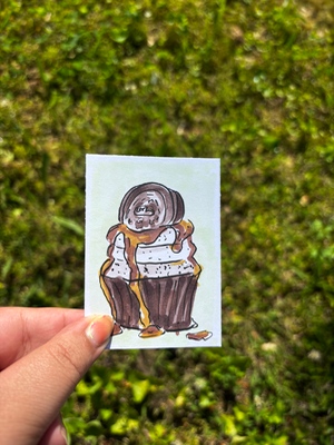 “Cookies & Cream” Oreo CupCake aceo art card thumbnail 2