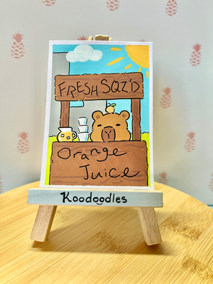Capy's OJ Stand aceo art card thumbnail 2