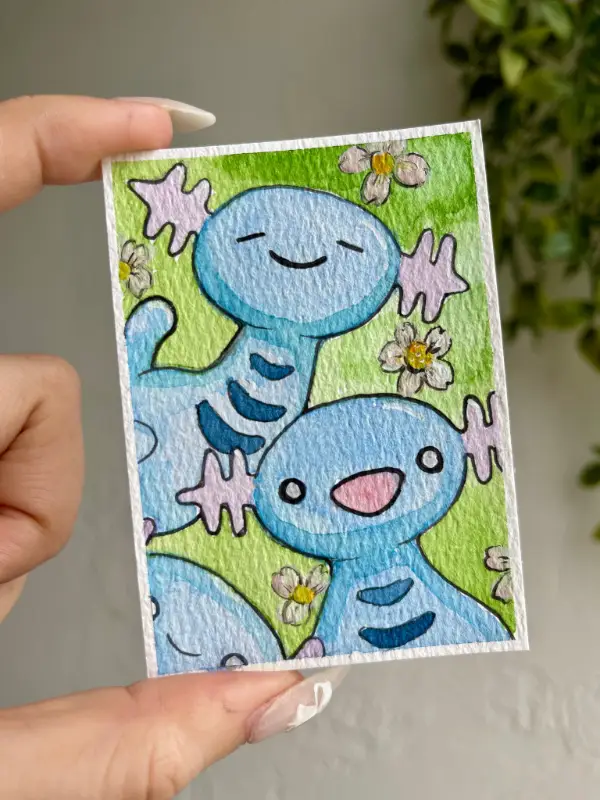 Wooper Pokemon aceo art card