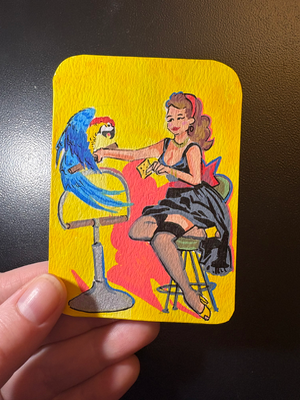 Would Polly Like A Cracker? aceo art card thumbnail 3