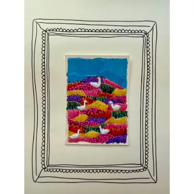 Gaggle in the Garden aceo art card thumbnail 2