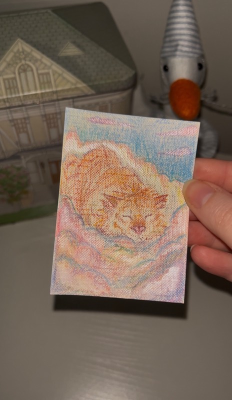 Sleeping Tiger aceo art card