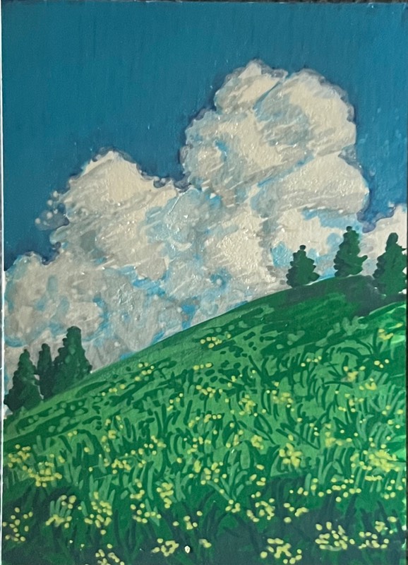 Summer Clouds aceo art card