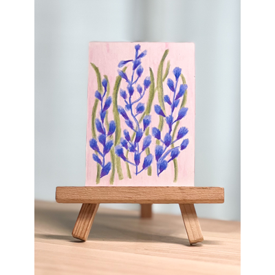 Blue Flowers (July Florals Series #1) by Kindel Thomas aceo art card thumbnail 1