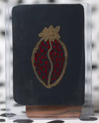 "Gold Pomegranate" Original Acrylic Canvas Painting 2 of 3 aceo art card thumbnail 1