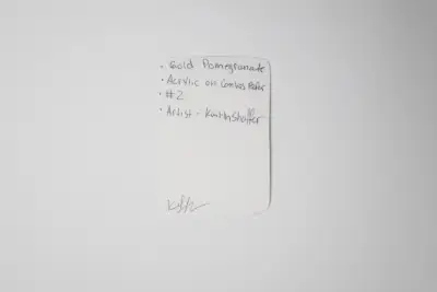 "Gold Pomegranate" Original Acrylic Canvas Painting 2 of 3 aceo art card thumbnail 3