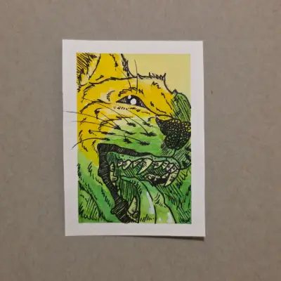 bite the hand that belittled you aceo art card thumbnail 1