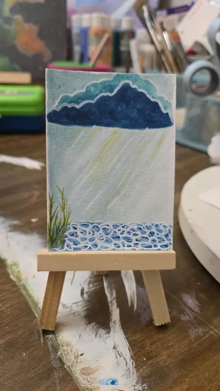 Rain Cloud aceo art card