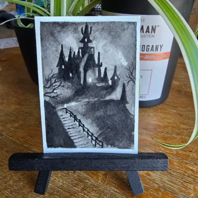 Gothic Castle 2 aceo art card thumbnail 2
