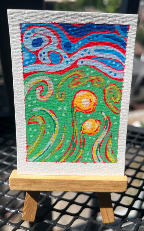 Whimsical Landscape aceo art card