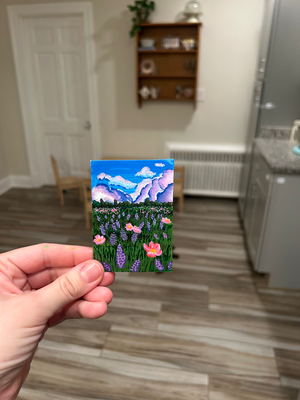 Petals Under Painted Skies aceo art card