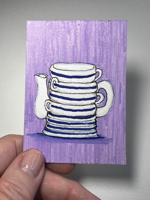 Teapot Set Teapot aceo art card thumbnail 3