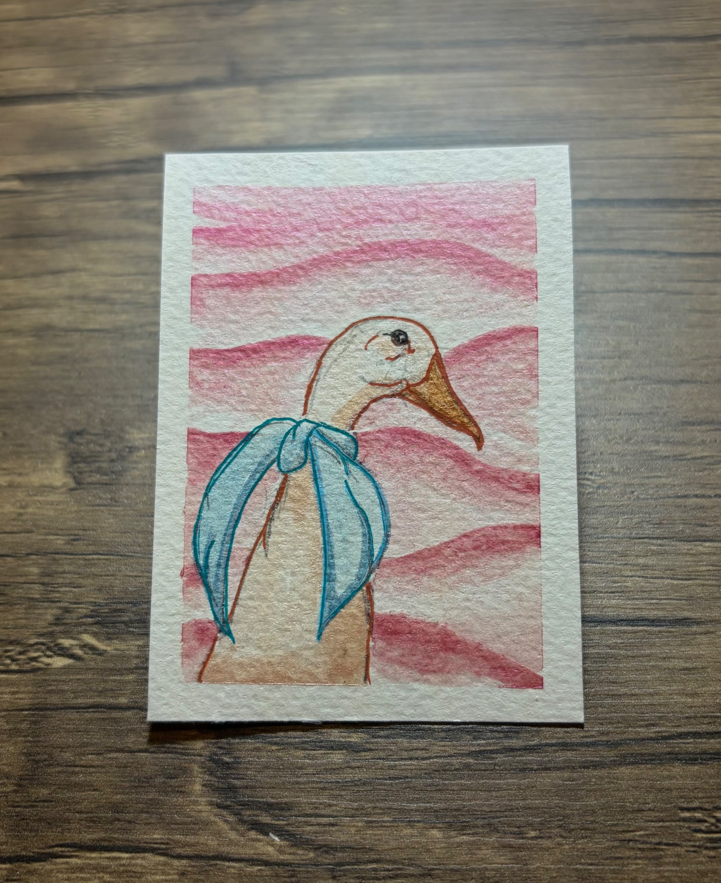 Quack aceo art card